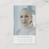 Elegant Script Funeral Photo Prayer Cards Visitekaartje (Voorkant)