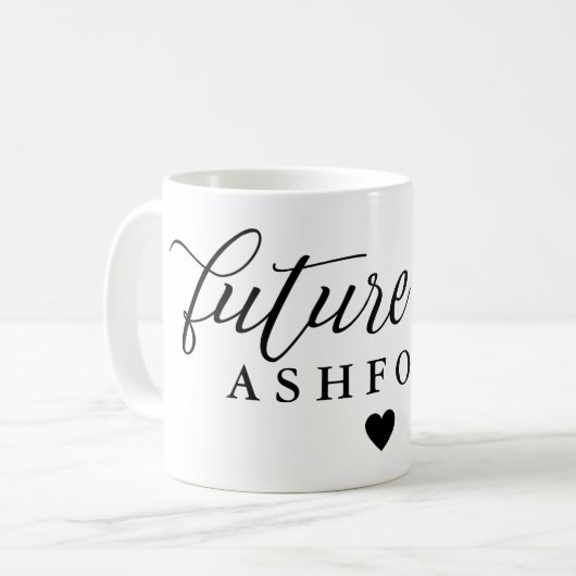 Elegant Script Future Mrs Koffiemok (Voorkant links)