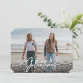 Elegant Script Galentine's Day Flat Photo Card Feestdagenkaart (Staand voorkant)