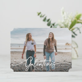 Elegant Script Galentine's Day Flat Photo Card Feestdagenkaart