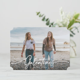 Elegant Script Galentine's Day Flat Photo Card Feestdagenkaart