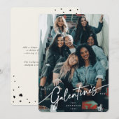 Elegant Script Galentine's Day Photo Card Feestdagenkaart (Voorkant / Achterkant)