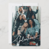 Elegant Script Galentine's Day Photo Card Feestdagenkaart (Voorkant)