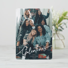 Elegant Script Galentine's Day Photo Card Feestdagenkaart
