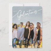 Elegant Script Galentine's Day Photo Card Feestdagenkaart (Voorkant)