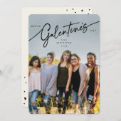 Elegant Script Galentine's Day Photo Card Feestdagenkaart (Voorkant / Achterkant)