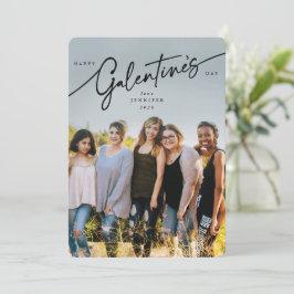 Elegant Script Galentine's Day Photo Card Feestdagenkaart