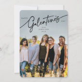 Elegant Script Galentine's Day Photo Card Feestdagenkaart (Voorkant)