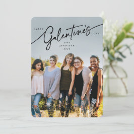 Elegant Script Galentine's Day Photo Card Feestdagenkaart
