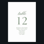 Elegant script gastennamen script bruiloft kaart<br><div class="desc">Elegant Minimalistisch Script Trouwtafelnummer met gastennamen. Ontdek het hele collectie voor een coördinaat bruiloft thema. DM voor advies of personalisatie</div>