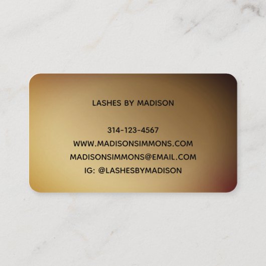 Elegant script geborsteld metallisch goudmonogram visitekaartje (Achterkant)