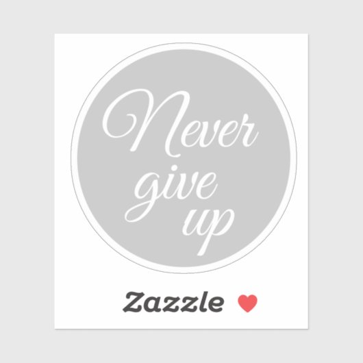 Elegant Script geeft nooit Motivatie op Sticker (Vel)