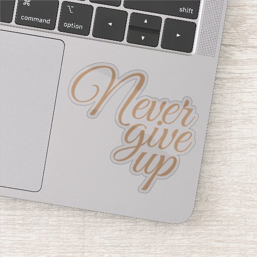 Elegant Script geeft nooit Motivatie op Sticker (Detail)