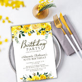 Elegant Script Geel Rose Bloemen 90ste Verjaardag Kaart