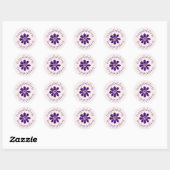 Elegant script - Gefeliciteerd - Flower Ronde Sticker (Vel)