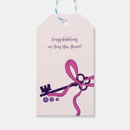 Elegant script Gefeliciteerd met je nieuwe huis Cadeaulabel (Voorkant)