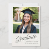 Elegant script geïllustreerde afstudeerfeest kaart (Achterkant)