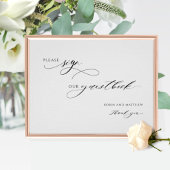 Elegant script, gelieve ons Guestbook te onderteke Poster