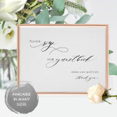 Elegant script, gelieve ons Guestbook te onderteke Poster