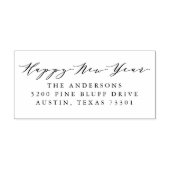 Elegant Script Gelukkig Nieuwjaar Retouradres Rubberstempel (Afrduk)