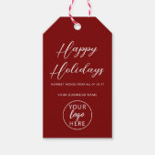 Elegant Script Gelukkig Nieuwjaar Zakelijk Logo Cadeaulabel (Voorkant)
