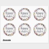 Elegant Script Gelukkig Pasen Eieren Ronde Sticker (Vel)