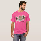 Elegant Script Gelukkig Pasen Familie Drie Foto T-shirt (Voorkant volledig)