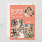 Elegant Script Gelukkig Pasen Familie Fotocollage Feestdagenkaart (Voorkant)