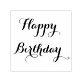 Elegant Script Gelukkige Verjaardag Groet Typograf Zelfinktende Stempel (Design)