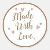 Elegant Script Gemaakt met Love Cake Business Bake Ronde Sticker (Voorkant)