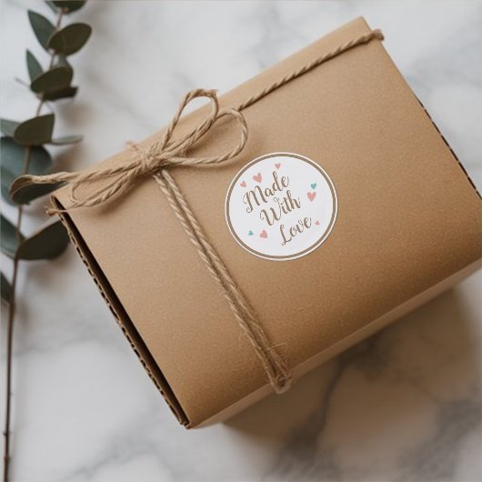 Elegant Script Gemaakt met Love Cake Business Bake Ronde Sticker