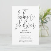 Elegant Script Gender Neutral Photo Baby shower Kaart (Staand voorkant)