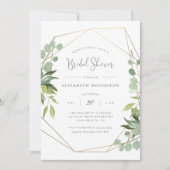 Elegant script geometrisch groen Vrijgezellenfeest Kaart (Voorkant)