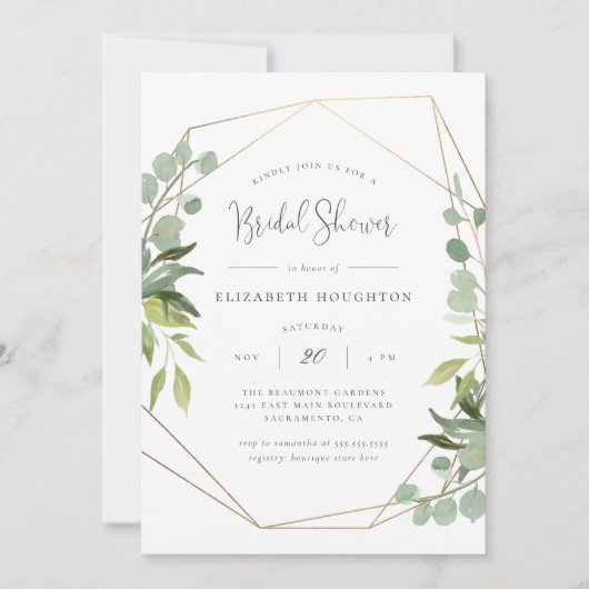 Elegant script geometrisch groen Vrijgezellenfeest Kaart (Voorkant)