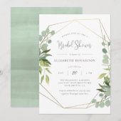 Elegant script geometrisch groen Vrijgezellenfeest Kaart (Voorkant / Achterkant)