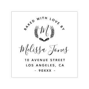 Elegant script gepersonaliseerde Bakkerij logo bus Zelfinktende Stempel