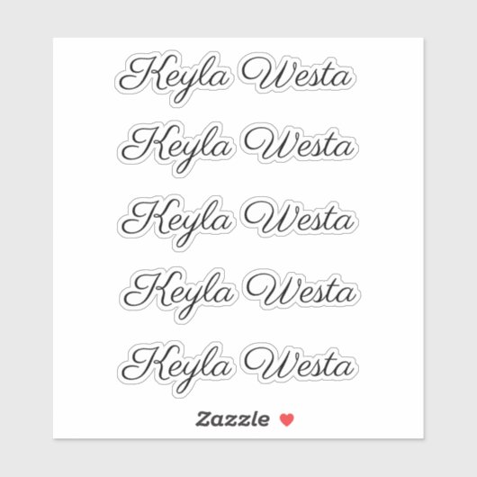 Elegant script gepersonaliseerde handgeschreven na sticker (Vel)