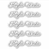 Elegant script gepersonaliseerde handgeschreven na sticker (Voorkant)