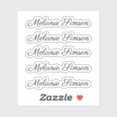 Elegant script gepersonaliseerde handgeschreven na sticker (Vel)