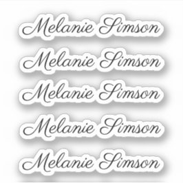 Elegant script gepersonaliseerde handgeschreven na sticker