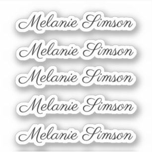 Elegant script gepersonaliseerde handgeschreven na sticker