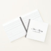 Elegant Script gepersonaliseerde notities & muzika Notitieboek (Binnen)