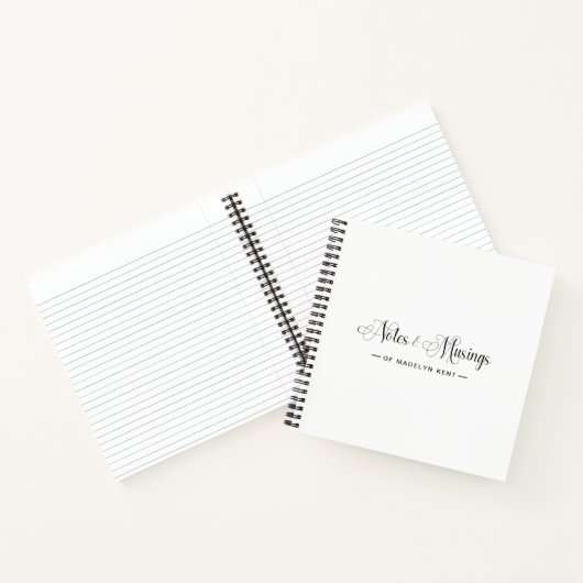 Elegant Script gepersonaliseerde notities & muzika Notitieboek (Binnen)
