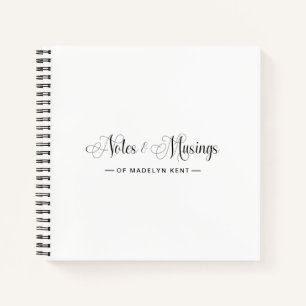 Elegant Script gepersonaliseerde notities & muzika Notitieboek