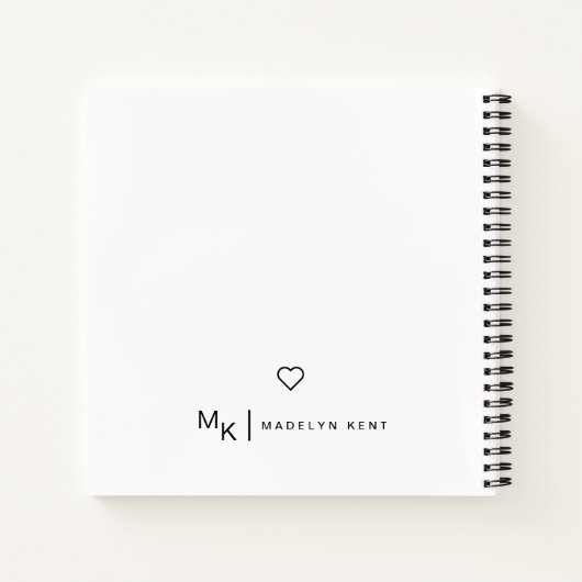 Elegant Script gepersonaliseerde notities & muzika Notitieboek (Achterkant)