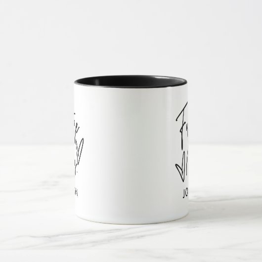 Elegant script gepersonaliseerde toekomst mevrouw mok (Midden)