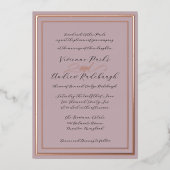 Elegant Script gepolijst lavendel 2 Folie Uitnodiging (Voorkant)