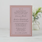 Elegant Script gepolijst lavendel Folie Uitnodiging (Staand Voorkant)
