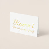 Elegant Script Gereserveerd Bruiloft Tafel Plaats Folie Kaarten (Voorkant)