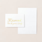 Elegant Script Gereserveerd Bruiloft Tafel Plaats Folie Kaarten (Display)